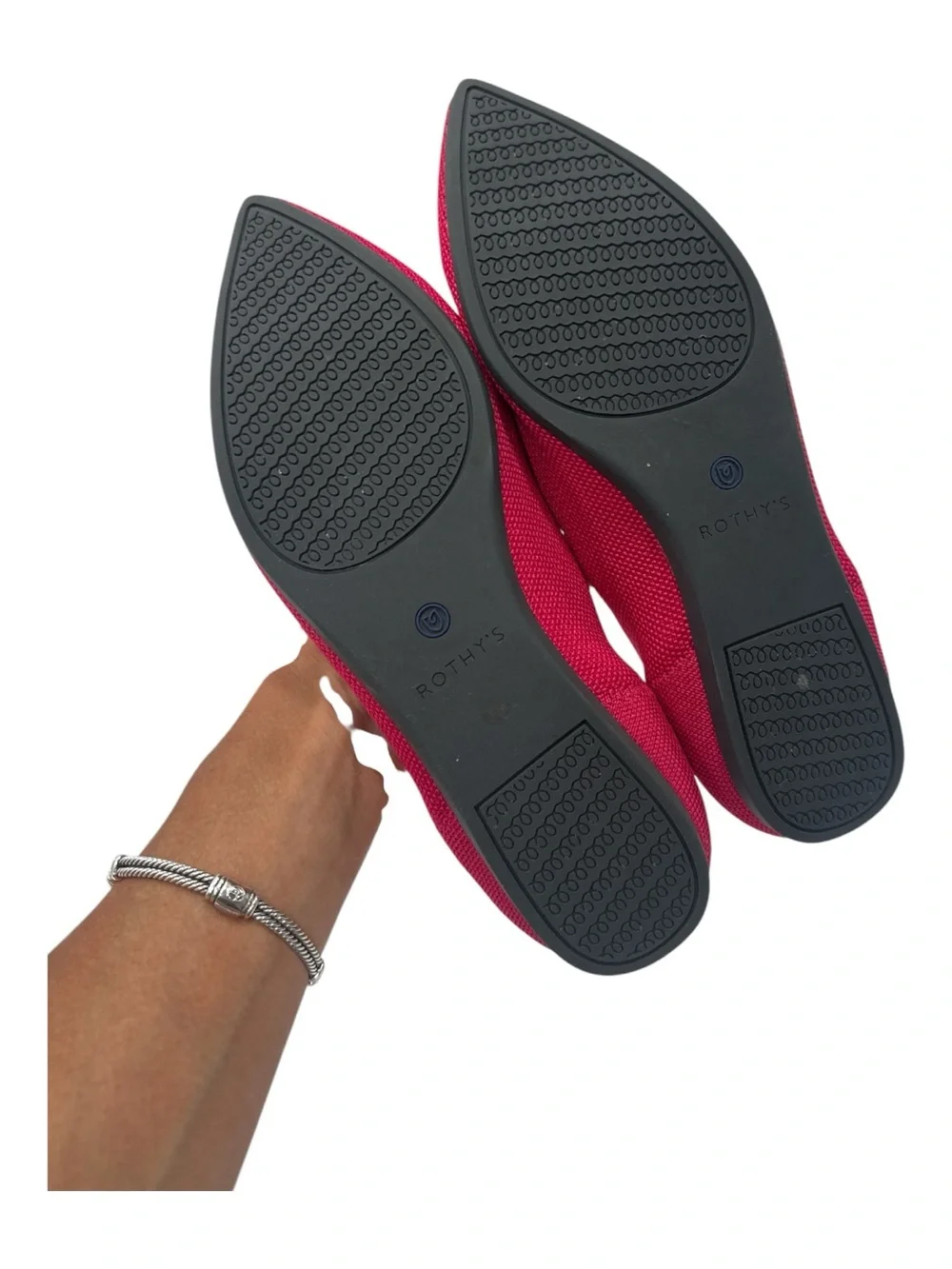 Rothy’s Fuchsia Pointed Toe Knit Flats Women’s Size 8